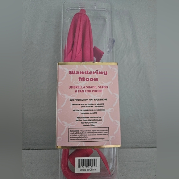 NWT Wandering Moon Mini Umbrella And Fan For Phone- Any Kind - Picture 3 of 3